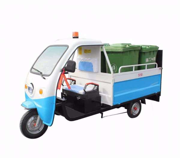 Hot sales Electric automatic three-wheel 1000L rubbish truck use for keep garden cleaning